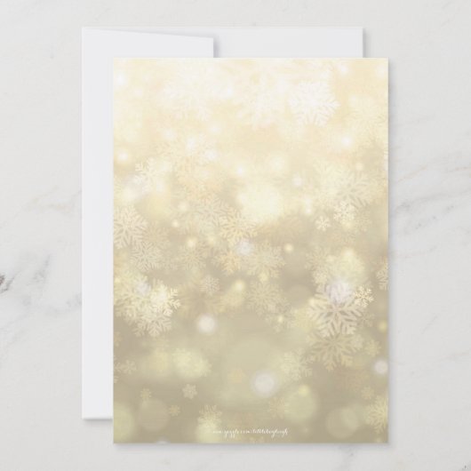 Save The Date Enregistrer La Date Gold Sparkle Snowflake (Dos)
