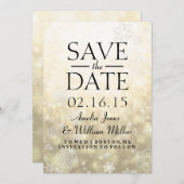 Save The Date Enregistrer La Date Gold Sparkle Snowflake (Devant / Derrière)
