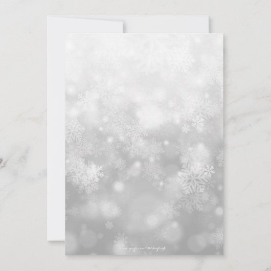 Save The Date Enregistrer La Date Gray Sparkle Snowflake (Dos)