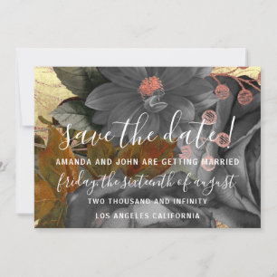 Save The Date Enregistrer la date Gris Wreath Or