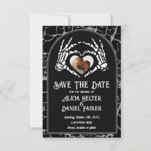 Save The Date Enregistrer La Date Halloween Skeleton Mains Coeur
