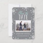 Save The Date Enregistrer la date Hiver Flocon de neige Weddin B (Devant)