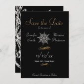 Save The Date Enregistrer la date Hiver Snowflake Simple Mariage (Devant / Derrière)