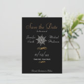Save The Date Enregistrer la date Hiver Snowflake Simple Mariage (Debout devant)