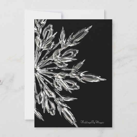 Save The Date Enregistrer la date Hiver Snowflake Simple Mariage (Dos)