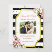 Save The Date Enregistrer la date Insérer Confetti Roses Bébés R (Devant)