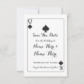 Save The Date Enregistrer La Date King Queen Ace Spades Mariage  (Devant)