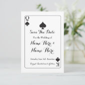 Save The Date Enregistrer La Date King Queen Ace Spades Mariage  (Debout devant)