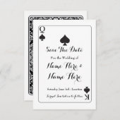 Save The Date Enregistrer La Date King Queen Ace Spades Mariage  (Devant / Derrière)