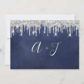 Save The Date Enregistrer La Date Kraft Silver Grey Drip Blue Na (Dos)