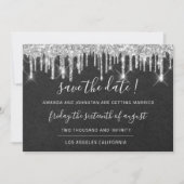 Save The Date Enregistrer La Date Kraft Silver Grey Drip Graphit (Devant)