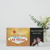 Save The Date Enregistrer la date Las Vegas Mariage Photocard (Debout devant)