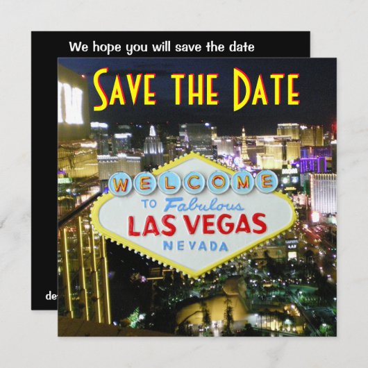 Save The Date Enregistrer la date Las Vegas Mariages (Devant / Derrière)