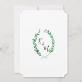 Save The Date Enregistrer la date Laurel Wreath Olive Leaf Branc (Dos)