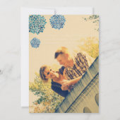 Save The Date Enregistrer la date Linge bleu aquarelle Dahlias (Dos)