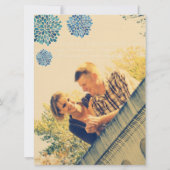 Save The Date Enregistrer la date Linge de maison Fleur Bleu Fle (Dos)