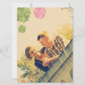 Save The Date Enregistrer la date Linge rose et vert Fleur fleur (Dos)