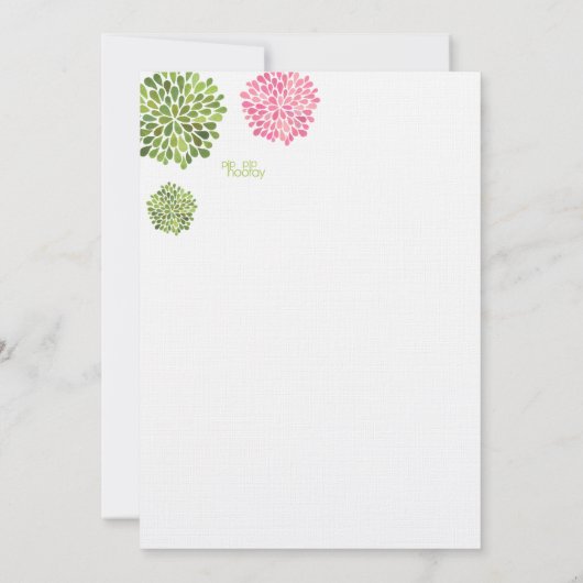 Save The Date Enregistrer la date Linge rose et vert Fleur fleur (Dos)