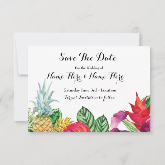Save The Date Enregistrer La Date Luau Rustic Aloha Lumières Tro (Devant)