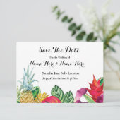 Save The Date Enregistrer La Date Luau Rustic Aloha Lumières Tro (Debout devant)
