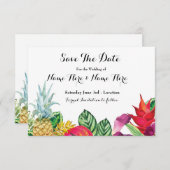 Save The Date Enregistrer La Date Luau Rustic Aloha Lumières Tro (Devant / Derrière)