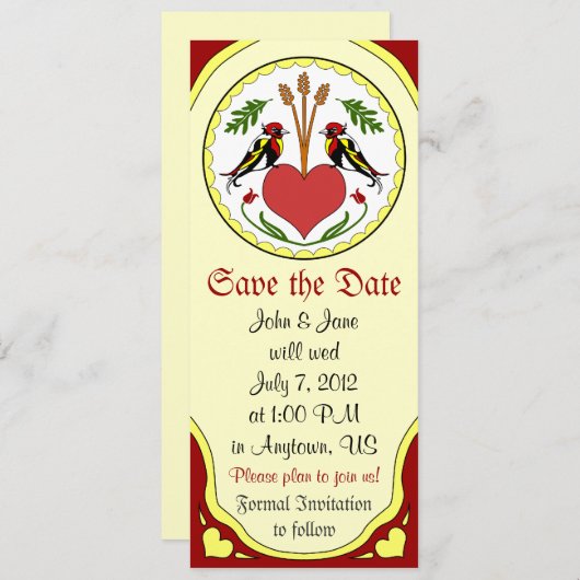 Save The Date Enregistrer la date, lumière - Longue relation heu (Devant / Derrière)