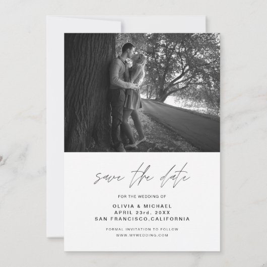 Save The Date Enregistrer la date manuscrite Mariage photo autom (Dos)