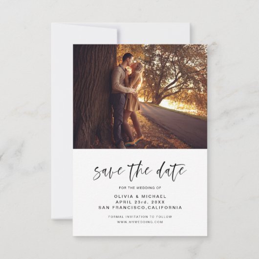 Save The Date Enregistrer la date manuscrite photo Mariage Autom (Dos)