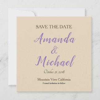Save The Date Enregistrer la date Mariage Beige Classical Minima
