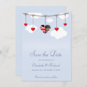 Save The Date Enregistrer la date Mariage britannique américain (Devant / Derrière)