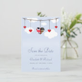 Save The Date Enregistrer la date Mariage britannique américain (Debout devant)