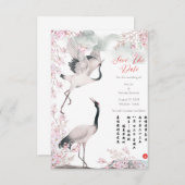 Save The Date Enregistrer La Date - Mariage Chinois De La Grue C (Devant / Derrière)