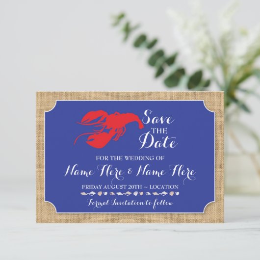 Save The Date Enregistrer La Date Mariage Crawfish Boil Lobster  (Debout devant)