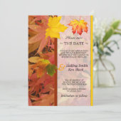 Save The Date Enregistrer la date Mariage de automne Feuille Map (Debout devant)