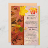 Save The Date Enregistrer la date Mariage de automne Feuille Map (Devant / Derrière)