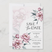 Save The Date Enregistrer La Date Mariage De Peony Rose Dusky (Devant)