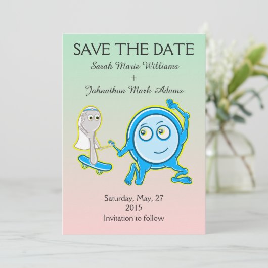 Save The Date Enregistrer la date Mariage de rime de la pépinièr (Debout devant)