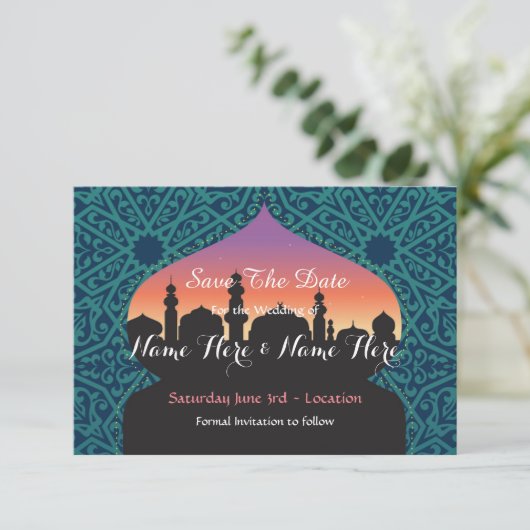Save The Date Enregistrer la date Mariage des nuits arabes Invit (Debout devant)