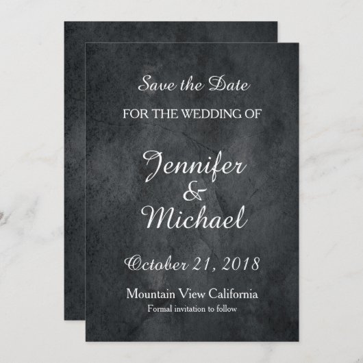 Save The Date Enregistrer la date Mariage écriture manuscrite gr (Devant / Derrière)