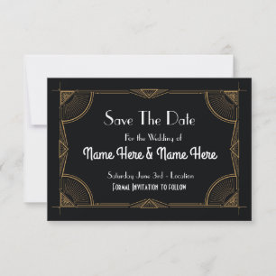 Save The Date Enregistrer La Date Mariage Fête Années Or 1920