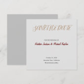 Save The Date Enregistrer la date Mariage Gris Classique Profess (Devant / Derrière)