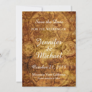 Save The Date Enregistrer la date Mariage Gris Vintage Rétro Anc
