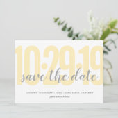 Save The Date Enregistrer la date, mariage, jaune (Debout devant)