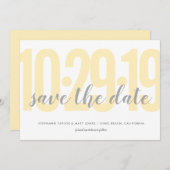 Save The Date Enregistrer la date, mariage, jaune (Devant / Derrière)