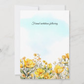 Save The Date Enregistrer la date Mariage jaune thème floral cie (Dos)