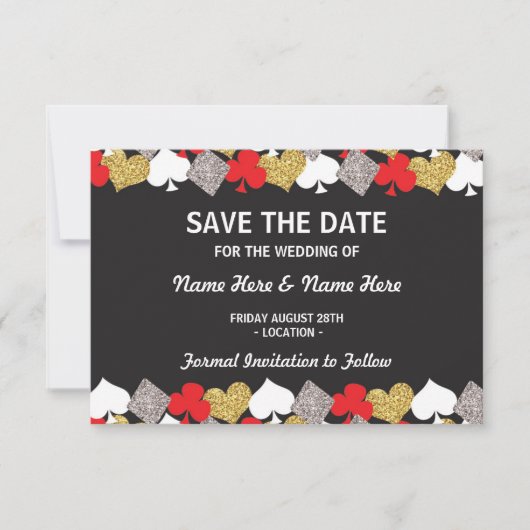 Save The Date Enregistrer la date Mariage Las Vegas Casino Card (Devant)