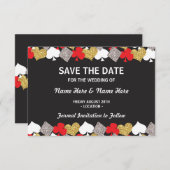 Save The Date Enregistrer la date Mariage Las Vegas Casino Card (Devant / Derrière)