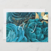 Save The Date Enregistrer La Date Mariage Mariée Floral Gold Blu (Dos)