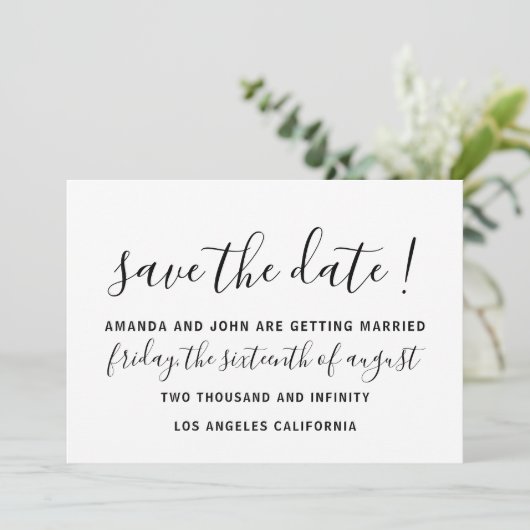 Save The Date Enregistrer La Date Mariage Mariée Monogramme Rose (Debout devant)