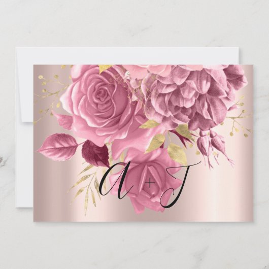 Save The Date Enregistrer la date Mariage mariée Pink Gold Rose (Dos)